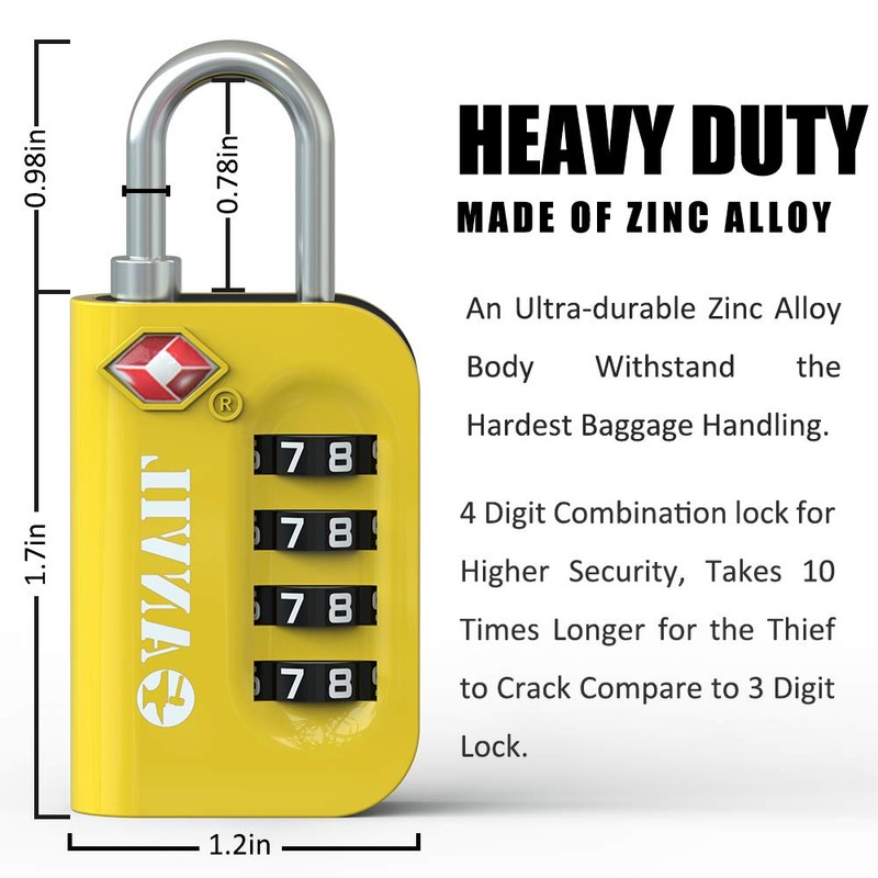 ANVIL TSA Approved Luggage Lock - 4 Digit Combination, 10,000