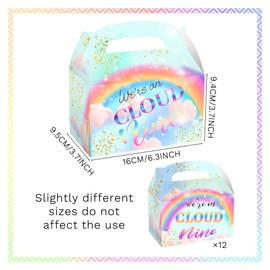 LaVenty 12 PCS On Cloud 9 Birthday Party Supplies - 12 x On Cloud 9 Party Favor Boxes
