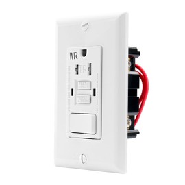 Baomain GFCI Outlet Receptacle with Switch, 15A 125VAC, Tamper Resistant & Weather Resistant,Self-Test,ETL Listed,Back&Side Wire,BAA-001WR