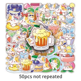 50 Pegatinas Originales De Dibujos De Gatitos De Verano, Dec