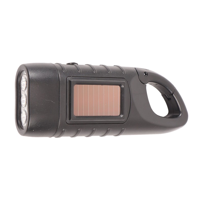 Hand Crank Solar Powered Rechargeable Flashlight Mini Solar Flashlight for