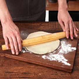 HONGLIDA Classic French Rolling Pins Bamboo Wooden Rolling Pin for Baking Pizza Dough Pie Cookie, 15.8-Inch