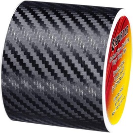 Carbon Fiber Vinyl Tape, 2 Inch x 20ft Universal Chrome Black Dry Carbon Fiber Wrap  Door Edge Guards Detailing Tape Overlay Wrap Roll DIY 3D Protective Anti-Scratch Sticker 5 CM x 600 CM - Colour: 2 Inch x 20 ft