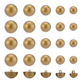 UNICRAFTALE 25Pcs 5 Sizes Shank Buttons Half Round Shank Buttons Antique Bronze Dome Shank Buttons Metal Sewing Buttons for Men Women Clothes Buttons for Christmas Day DIY Sewing Craft