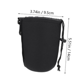 TEHAUX 2Pcs Neoprene Camera Lens Pouch Bag Flexible Drawstring Lens Case for DSLR Cameras Shockproof Water Resistant Elastic Design Convenient for Travel Storage