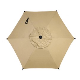 Abba Patio 7.5FT Lyon Outdoor Patio Umbrella Replacement Canopy, 6 Sturdy Ribs UV Protection Waterproof for Garden Deck Backyard Pool,Only Umbrella Replacement Canopy,Tan