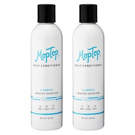 MopTop Daily Curly Hair Conditioner – Hair Moisturizer to Restore Dry, Damaged Hair & Reduce Frizz, Sulfate & Paraben Free Hair Care for All Hair Types – Wavy, Curly, Coily (Bamboo, 2pk)