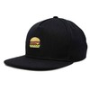 DALIX Cheeseburger Embroidered Snapback Flat Billed Hat in Black