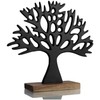 com-four® Decorative Stand Tree – Metal Tree on Mango Wood