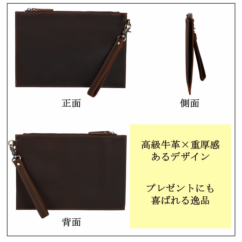 GRANVEL Clutch Bag, Second Bag, Men's, Genuine Leather, For Weddings,