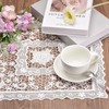 sourcing map Retro Lace Placemat 15x15-in Square Embroidered Table Place