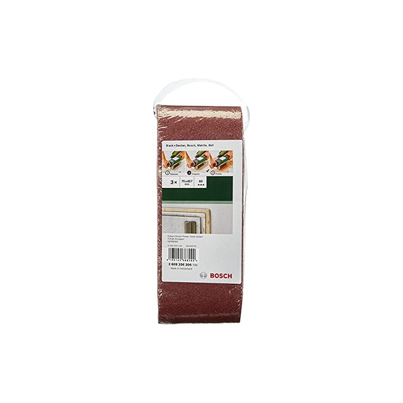 Bosch 2609256206 Sanding Belt Set for Belt Sanders (3-Piece)