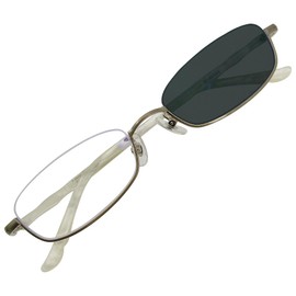 k-eines 42003 Sunglasses, Visible Light Dimming, Fashionable, Oval Underrim, Unisex, Lightweight, UV Blue Light Reduction, champagne gold