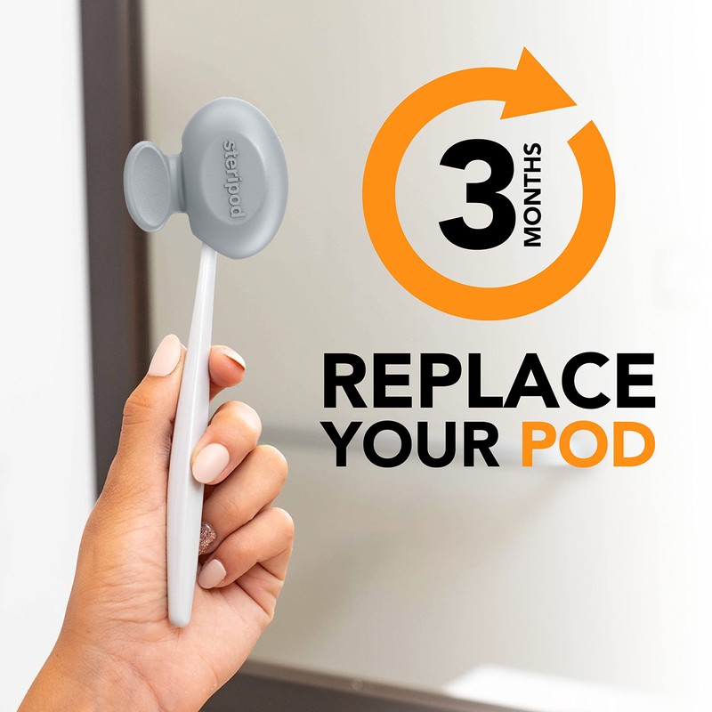 Steripod Clip-On Toothbrush Protector with Orange Essential Oils, Keeps Toothbrush