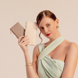 David Jones - Women's Faux Leather Companion Wallet - Long Wallet PU Leather Wallet - Banknotes and Coins Pocket, Black, One Size