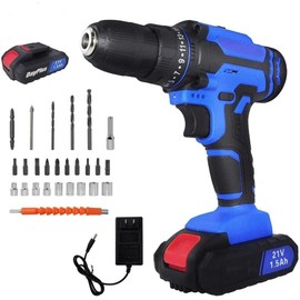 Cordless Power Drill Set Brushless Drill Set with 2-Variable Speed, 25+1 Torque Hammer,Electric Drill with 1.5AH Li-ion Battery&Fast Charger,3/8" Keyless Chuck Driver Set