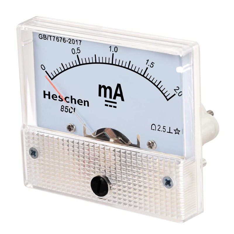 Heschen 85C1-2mA Rectangular Ammeter Tester DC 0-2.0mA Class 2.5 White