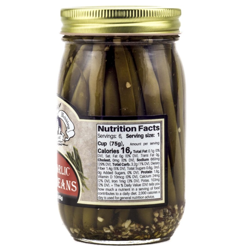 Amish Wedding Hot Garlic Dilly Beans 16oz (Pack of 2)
