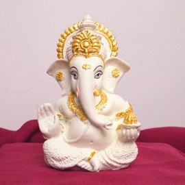 The Advitya Lord Ganesh Idol for Home Puja Mandir Office Decor | Ganpati Vinayak Ganesha Murti para Diwali Pooja Regalo de inauguración de la casa | Idolos de Dios para salpicadero de coche (2 x 1.5 x