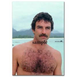 TOM SELLECK #1 REFRIGERATOR GLOSSY MAGNET CHRISTMAS MAN CAVE GAG GIFT SEXY