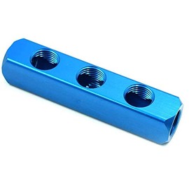 Manifold Block POWERTOOL 3Pcs 1/4" Pneumatic Air Splitter Quick Connect Quick Connect Air Hose Splitter Coupler for Air Cylinder Systems (3 Way 6 Port)