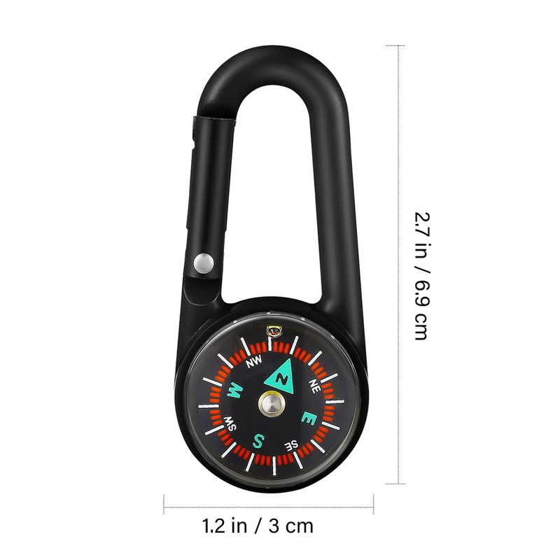 Sosoport 24Pcs Compass Carabiner Compass Keychains Bag Pendant for Outdoor