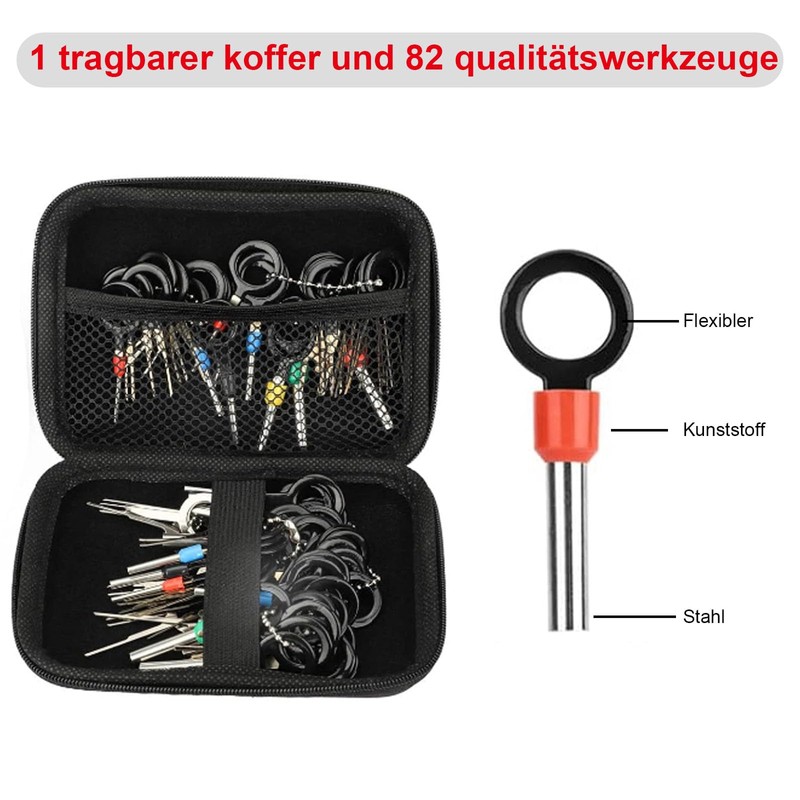 Wjelet 82 Pcs Car Terminal Harness Pin Remover Tool Harness