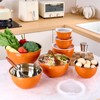 LKTDYMEG Orange Mixing Bowls with Lids Set of 7, Stainless