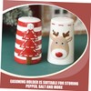 Zerodeko 2pcs Adorable Ceramic Pepper and Salt Shaker Space Saving