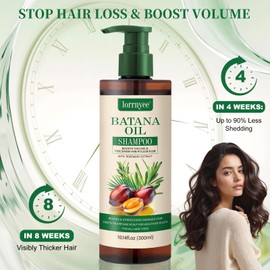 Batana Oil Shampoo, Hair Growth Shampoo for Thinning Hair & Hair Loss Treatment - Organic Rosemary, Formula with Biotin & Keratin to Reduce Shedding, Thicken Hair For Men & Women 2 Pack