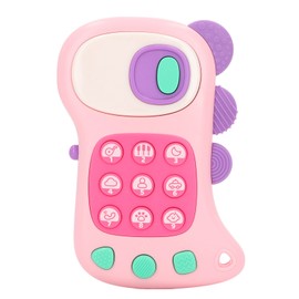 Childrens Music Phone Toy Educational Early Learning High Simulation Cute Shape Interactive Phone for Kids Boys Girls Pink