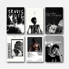 A Set Of 6 Travis Poster, Scott Rap Poster Travis Poster, Scott Rap Creative Poster Travis Poster, Scott Rap Canvas Poster Travis Poster Scott Rapper Music Album Rodeo Canvas Poster Travis Scott Poste