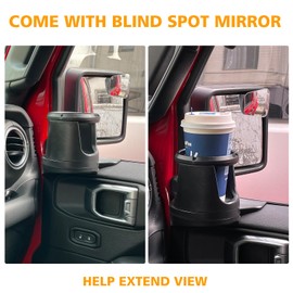 SUNPIE Cup Holder Compatible with 2018-2024 JL JT, Up to 30 OZ Bottles Place, JL Accessories Door Mount, Bottle Drink Holder 2Pack (Driver Side & Passenger Side)