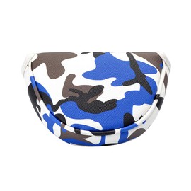 GOOACTION Camo Blue Golf Small Mallet Putter Head Cover Magnetic Closure Camouflage Print Synthetic Leather Mini Putters Club Headcover Protector