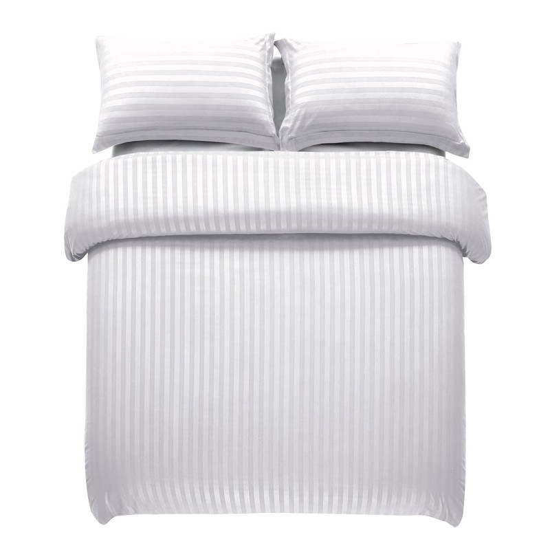 Yorkshire Bedding Single Duvet Cover Set Stripes Satin Hotel Quality