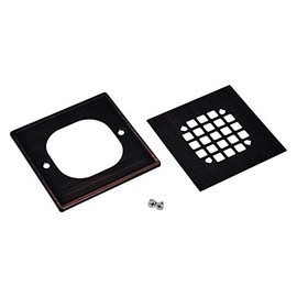 Oatey 42338 4.25 x 4.25 in. Oil Rubbed Bronze Square Snap-Tite Shower Strainer