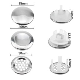 9 Piece Sink Overflow Cover Stainless Steel Bathtub Overflow Overflow 3 Styles Bath Overflow Cover 22 mm - 25 mm for Bathroom Kitchen Silver