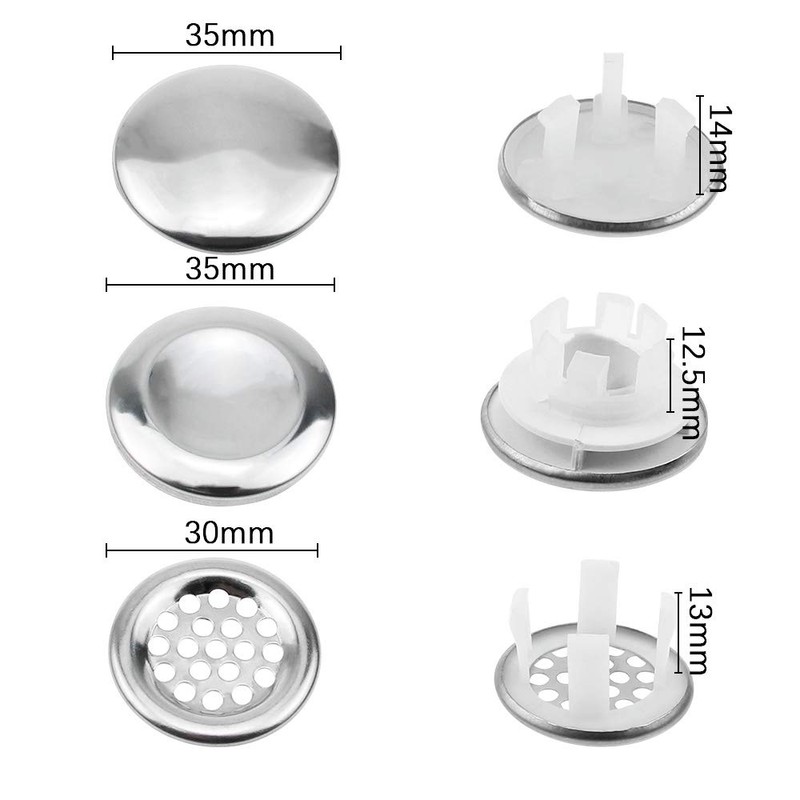 9 Piece Sink Overflow Cover Stainless Steel Bathtub Overflow Overflow