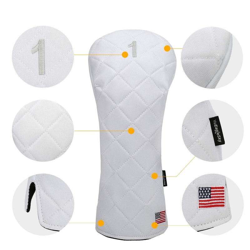 YuEagleSky Golf Head Covers Driver Fairway #3#5 USA Flag for