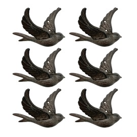 Decoronix Cast Iron Flying Bird Wall Hooks (Set of 6) – Heavy-Duty Rustic Hooks for Coats, Bags, Hats, Towels – Vintage Farmhouse Wall Decor, Entryway, Bathroom, Kitchen, Garden, Outdoor & Indoor Use