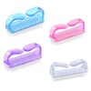 Wzenclave Cepillo de dedos de mango para 4 uñas limpias,