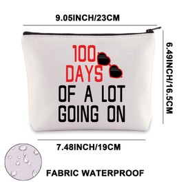 100 Days of A Lot Going On Makeup Bag Teacher 100 Days Gifts Teacher Appreciation Gifts Memory of 100th Day Zipper Bag (Going ON UK)