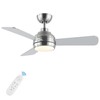 putroad 42 Inch Ceiling Fans with Lights, Modern Brushed Nickel