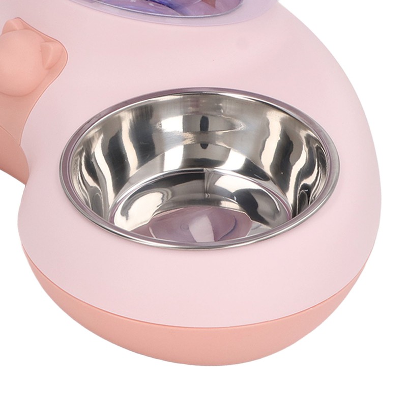 Double Cat Bowls Pet Food and Water Bowl Set Tilted