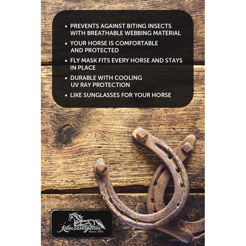 Kensington Signature Horse Fly Mask with Plush Fleece Trim