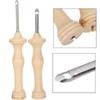 Wooden Handle Punch Needle Beginner Embroidery Set, 2 Pcs Punch