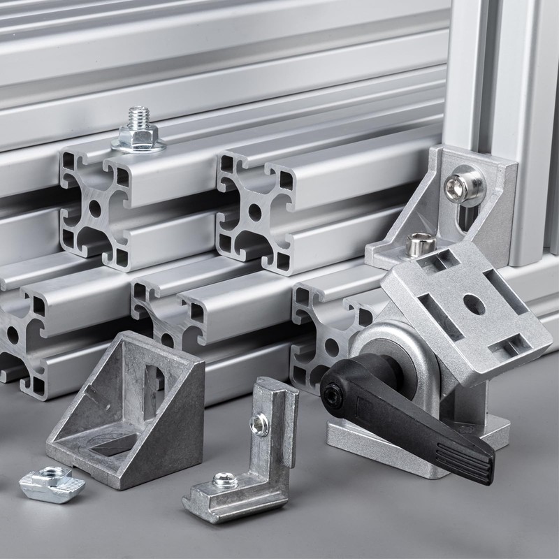 uxcell 2Pcs 45 Degree Angle Aluminum Profile Corner Brackets, Corner