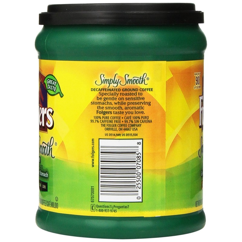 Folgers Simply Smooth Decaf Ground Coffee, Mild Roast, 11.5 Ounce