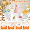 Qinzave 6 Pcs White Acrylic Buffet Risers with Mini Sign