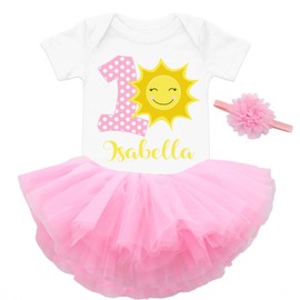 You are my sunshine first birthday outfit baby girl sun tutu skirt set girl sunshine first birthday customized outfit
